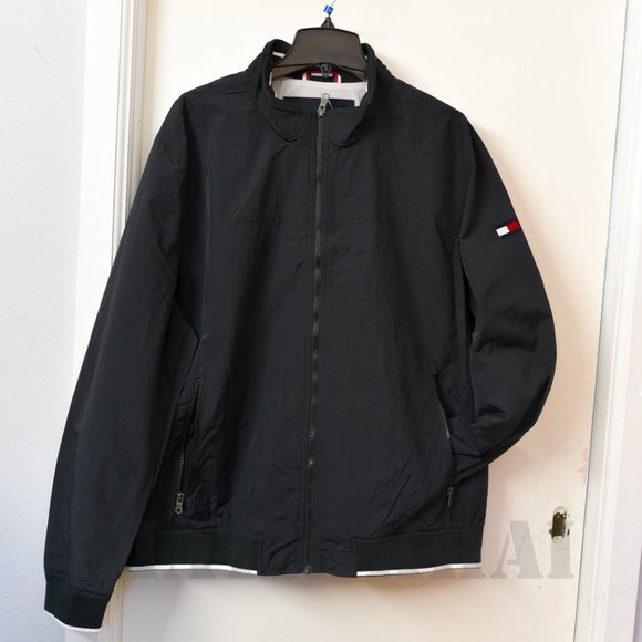 BLACK Tommy Hilfiger Men's Bomber Jacket - Picture 3 of 7